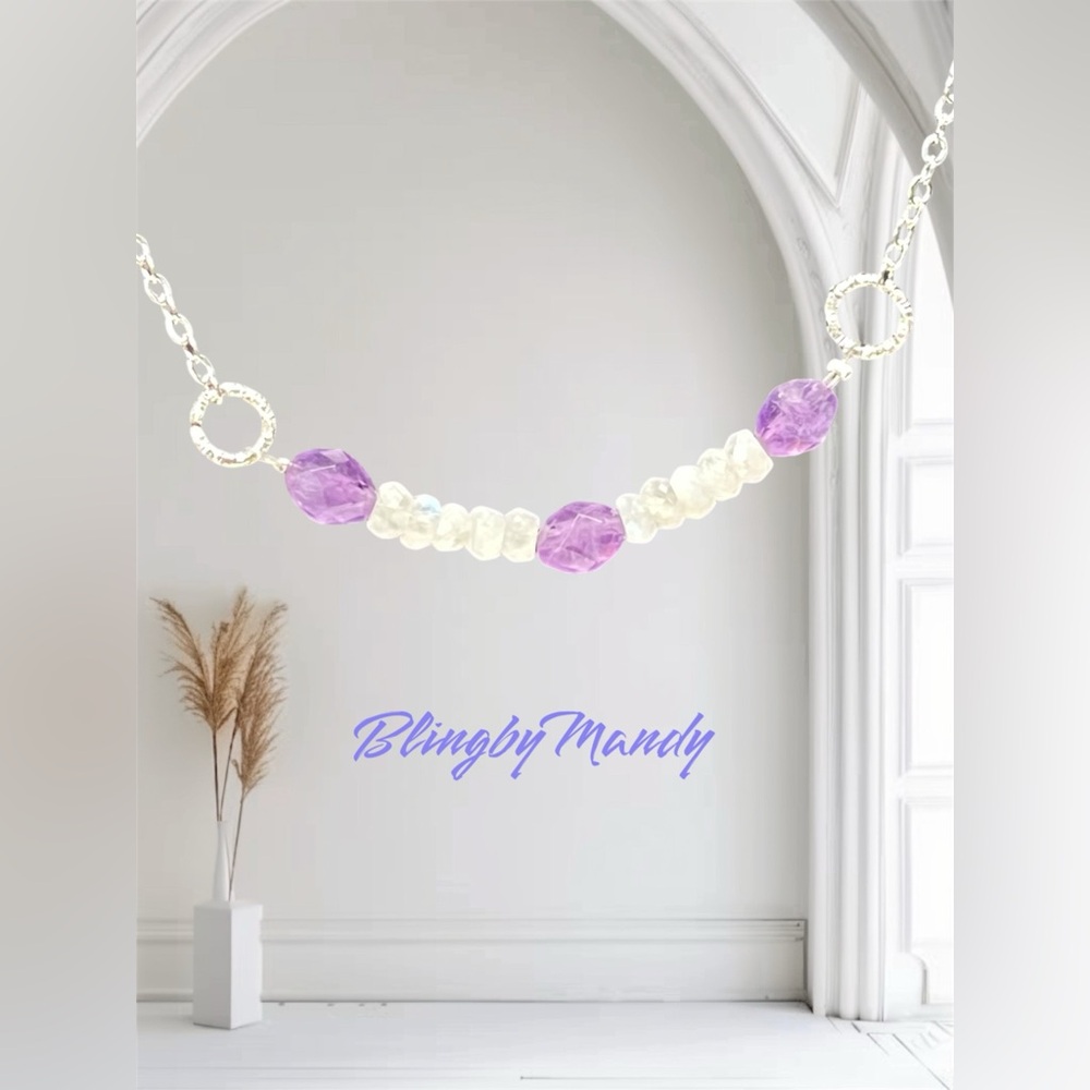 Moonstone and Amethyst Necklace